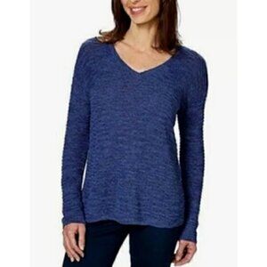 [Calvin Klein] Blue V-neck Sweater - Size M